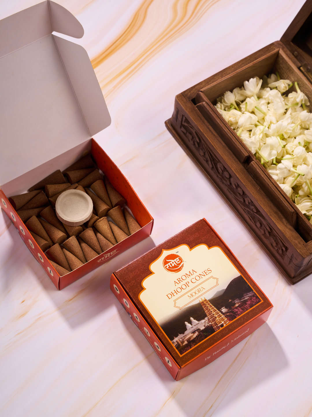 Aroma Dhoop Cones - Mogra - Temple Series