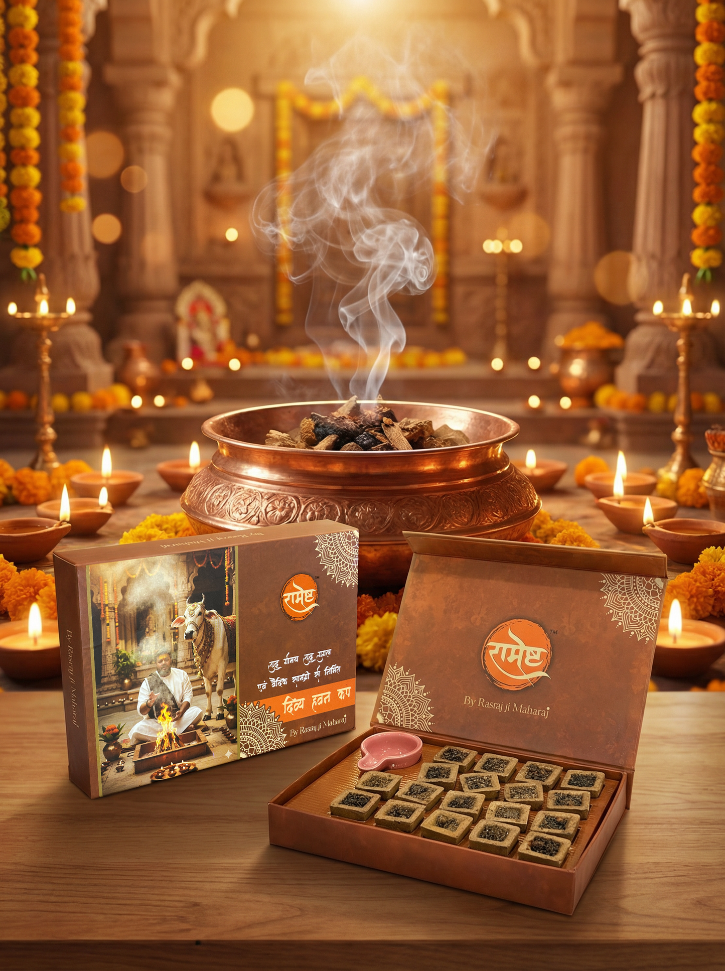 Divya Hawan Cups | 18 Ayurvedic  Hawan Cups in Unique Hawan Kund Shape By Rasraj ji Maharaj