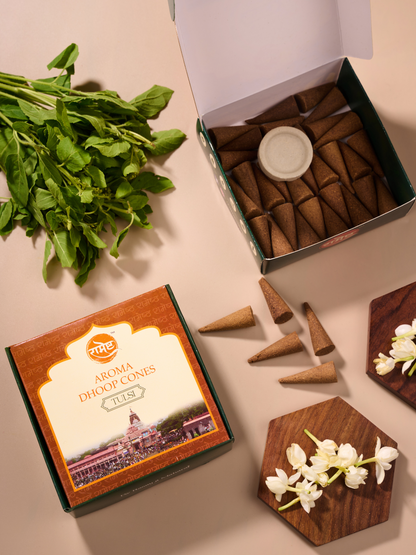 Aroma Dhoop Cones - Tulsi - Temple Series