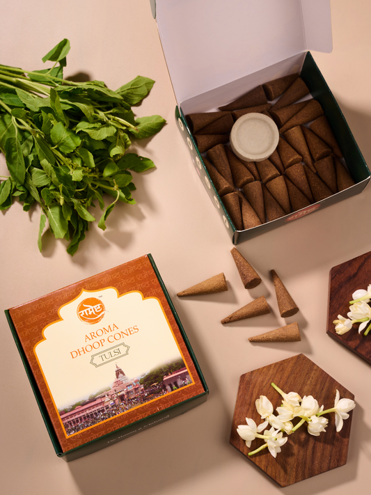 Aroma Dhoop Cones - Tulsi - Temple Series