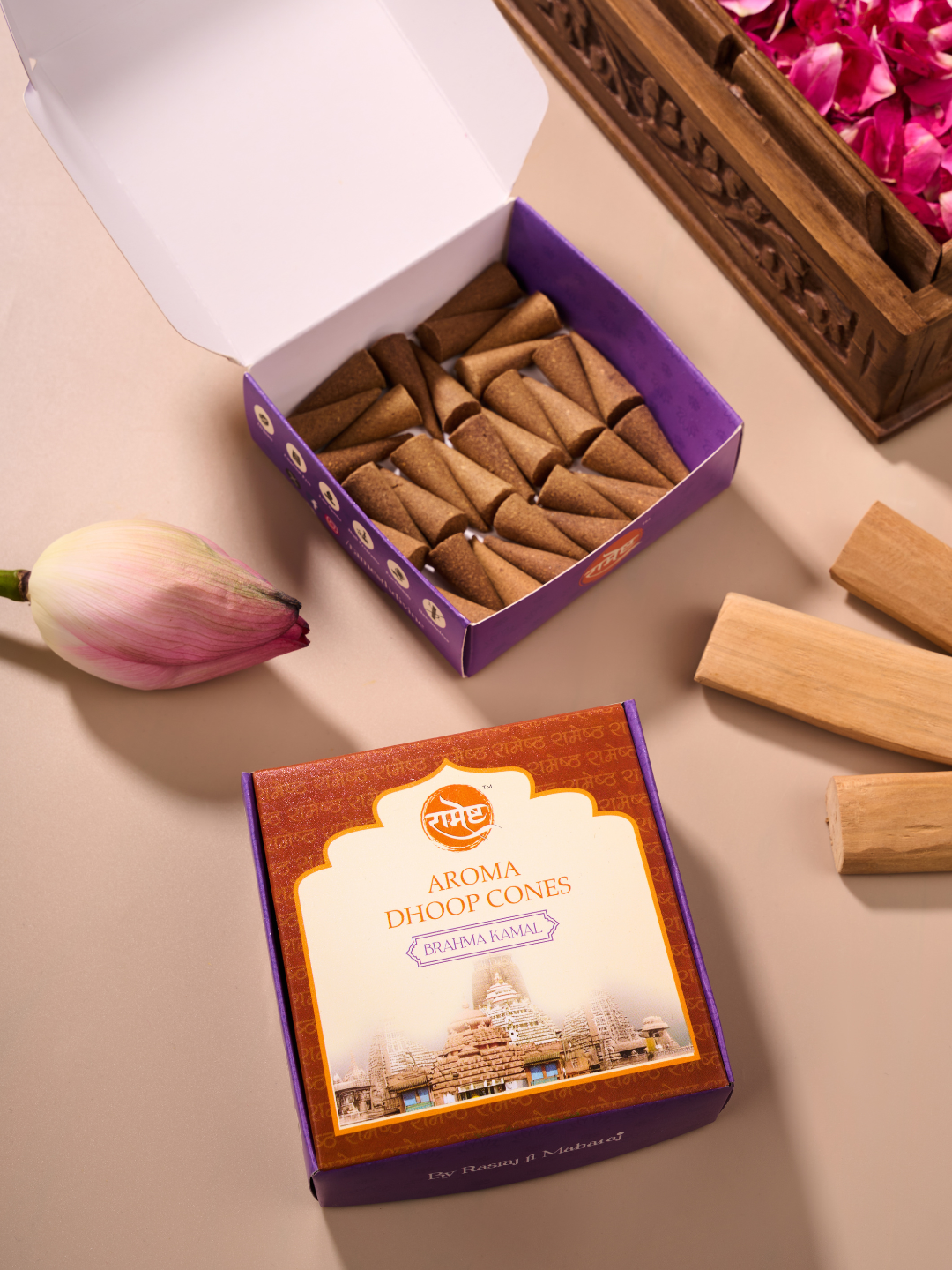 Aroma Dhoop Cones - Bramha Kamal - Temple Series