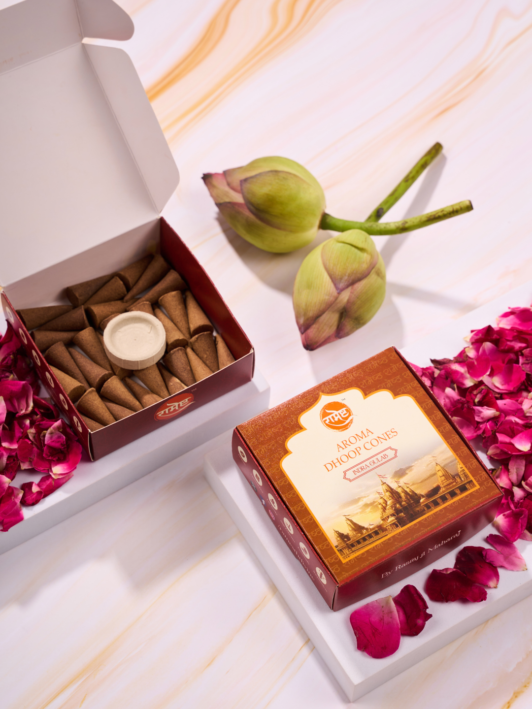 Aroma Dhoop Cones - Indra Gulab- Temple Series