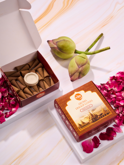 Aroma Dhoop Cones - Indra Gulab- Temple Series